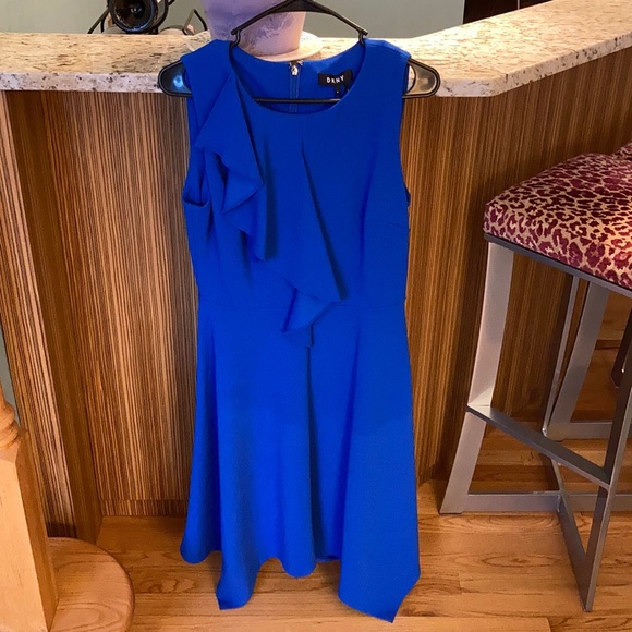 dkny cobalt blue dress DKNY Cape Sheath Dress Cobalt Blue. Size 12UK